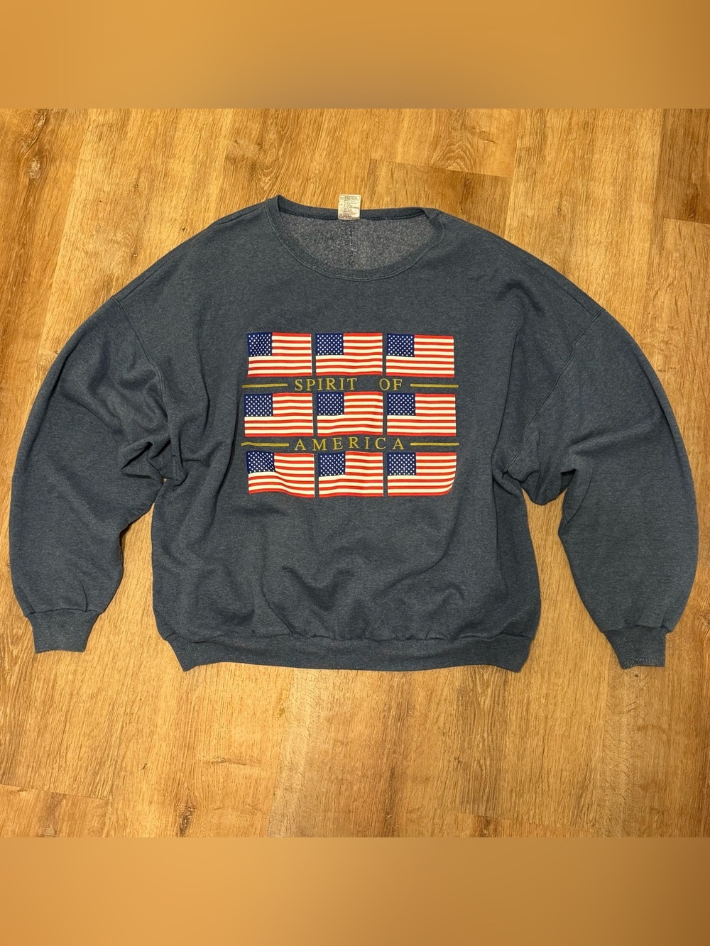 Vintage 90s Hanes Spirit of America Flag Sweatshirt 3XL